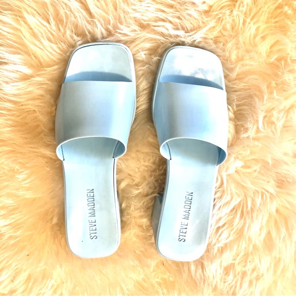 Steve Madden Harlin Baby Blue Sandals - Picture 2 of 6